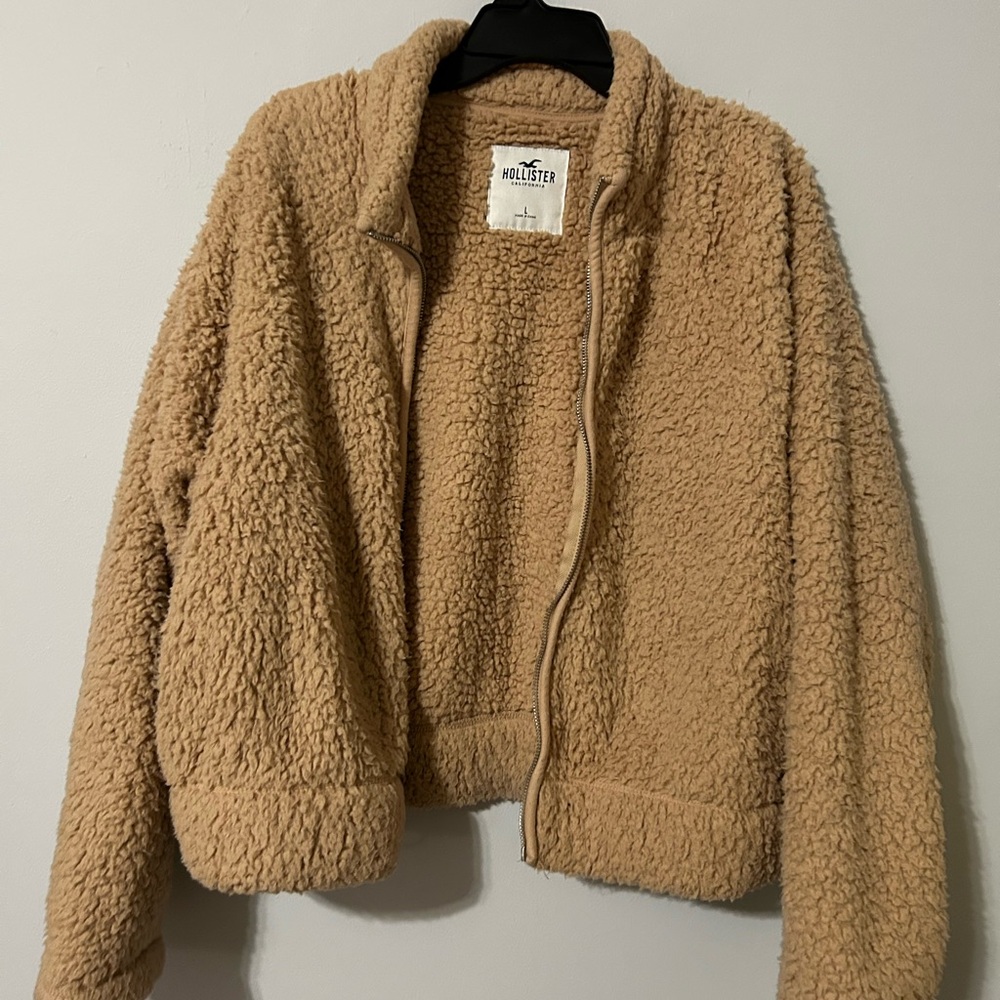Hollister Beige Fleece Jacket